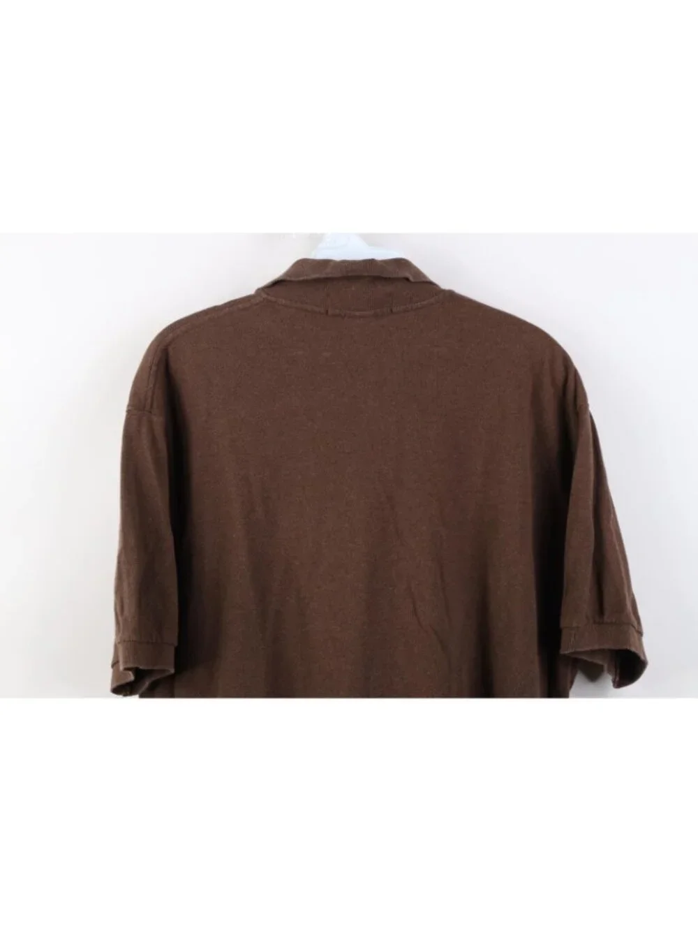 Vintage 90s Ralph Lauren Mens Medium Faded Cotton Knit Golf Polo Shirt Brown